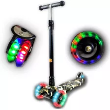 Patinete Infantil Flash Radical 3 Rodas Led 40kg Camuflado