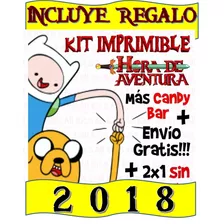 Kit Imprimible Hora De Aventura 2020 Candy Bar Con Regalo.!!