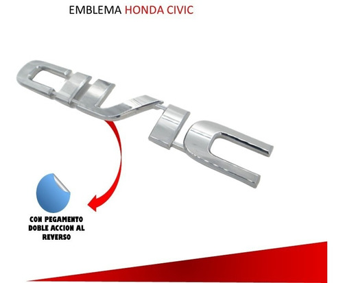 Emblema Para Cajuela Honda Civic 2001-2005 Foto 3