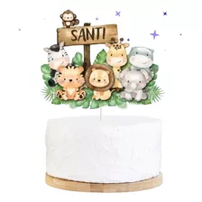 Cake Topper Animales De La Selva, Animalitos Safari