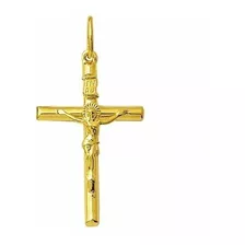 Pingente 4.1 Cm Crucifixo Ouro 18k 1.4 Gr Cruz Cristo Jesus