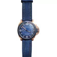 Reloj Automático Genérico Panerai Pulso Azul Pulso En Reata