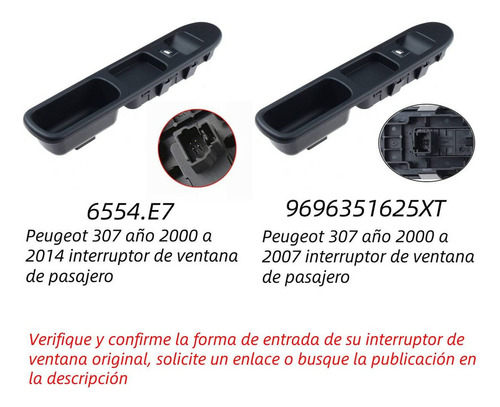 Interruptor De Espejo De Ventana For Peugeot 307 01-07 9635 Foto 2