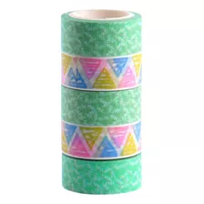 5 Washi Tape Estampado 1,5mm X 5m Lapispel 