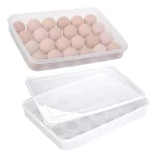 Organizador De Huevos, Caja Para 24 Unidades Huevera Color Transparente