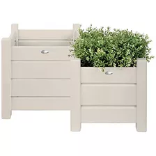 Esschert Design Square Planters White Conjunto De 2