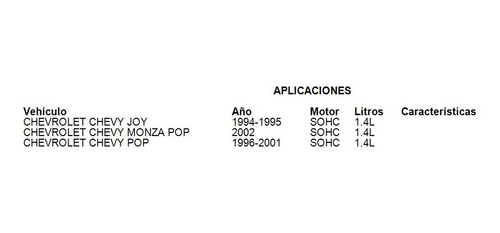 Arbol Levas Chevrolet Chevy Joy 1994 - 1995 Sohc 1.4l Foto 5