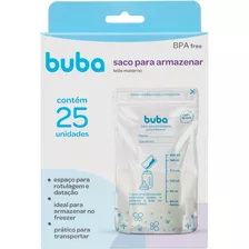 Saco Para Armazenar Congelar Leite Materno Buba C/ 25 Unid