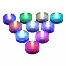 12 Velas De Led Sumergibles Con Luz Cotillon Luminoso 