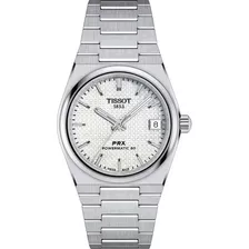 Tissot Prx Powermatic 80 35mm Watch With White Mop Dial 