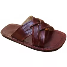 Chinelo De Couro Artesanal Trançado