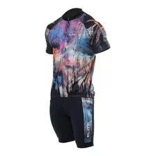 Kit Elite Mountain Bike Speed Colorido Camisa M Bermuda P