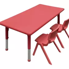 Mesa Graduable Crece Con Tu Niño 4 Colores Y 2 Sillas Rojo