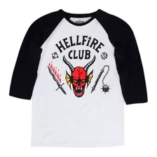 Playera Hellfire Club Raglan Hombre Marca Máscara De Látex