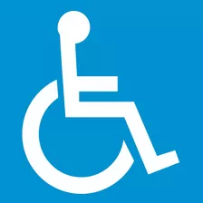 Adesivo Deficiente Físico Cadeirante 100x100 Piso Solo Chão Cor Azul