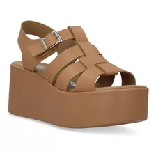 Sandalia Plataforma Mujer Miel 8cm 266-47