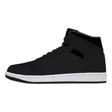 Tenis Negro Sólido Hi Top Bota