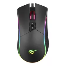 Mouse Havit Gamer Ms1001 4800dpi 7 Botões Sensor Pmw3212 Rgb Cor Preto