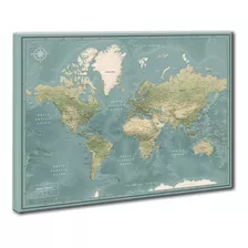 Tablón De Clavijas De Viaje Mundial Detallado De Mapa ...