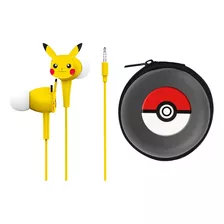 Audífonos In-ear Alámbricos Pokémon - Pikachu Con Estuche Otl Universal Amarillo