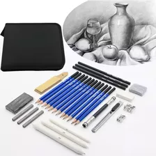 Kit Para Dibujo 32 Piezas Profesional Estuche Set Lápices