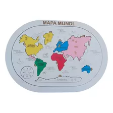 Mapa Mundi Quebra Cabeça De Encaixe Dos Continentes Madeira