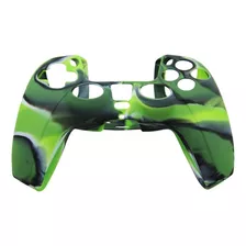 Funda Protector Silicona Para Joystick Ps5 Camuflado Verde