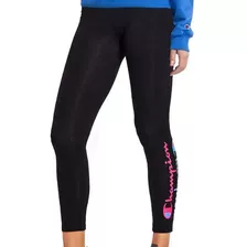 Leggings Authentic Tight Graphic Champion Xa00 Negro Mujer