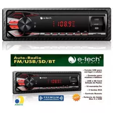 Radio Mp3 Automotivo Som Premium Etech Bluetooth Envio 24h