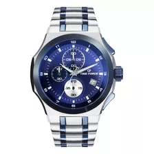 Reloj De Pulsera Time Force Para Caballero Tf5021mab-03m Correa Acero/azul