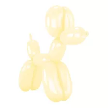 Balão Bexiga Canudo Amarelo Candy Colors 50 Unds - Tam. 260