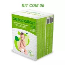 Algodão Quadrado Bellacotton Bebê 50 Und Cada - Kit Com 6