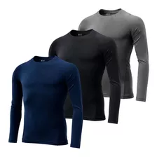 Kit 3 Blusa Masculina Térmica Uv Segunda Pele Compressão