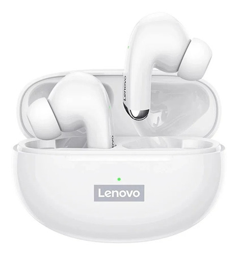 Audífonos In-ear Gamer Inalámbricos Lenovo Thinkplus Lp5 Blanco Con Luz Led