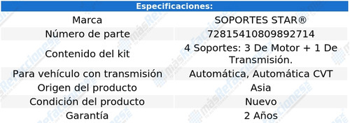 Kit Soportes Motor - Caja 4 Piezas Tribute L4 2.3l 08 S.star Foto 2