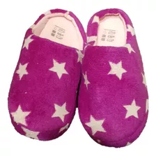 Pantuflas Mujer Abrigadoras Violeta Con Estrellas