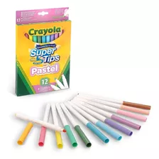 Marcadores Plumones Lavables Crayola Super Tips Pastel 12 Pz