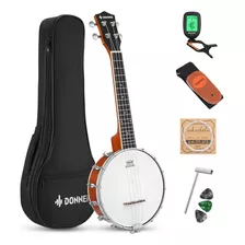 Donner Banjolele - Kit De Ukelele Banjo De 4 Cuerdas Para Ad
