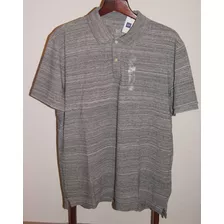 Gap Playera Polo Talla L Color Gris Con Rayas