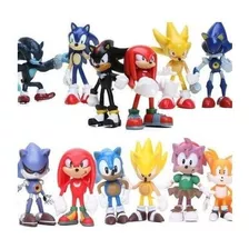 Kit 12 Miniaturas Super Sonic Boom Tails Robotnik Knuckles A