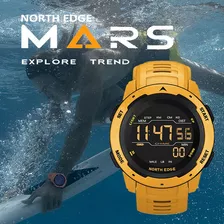 Reloj Digital Impermeable North Edge Para Hombre Color De La Correa Amarillo