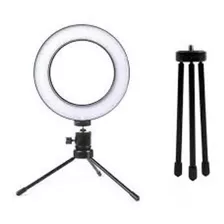 Iluminador Ring Light 6 Polegadas Com Tripé De Mesa Usb 16cm