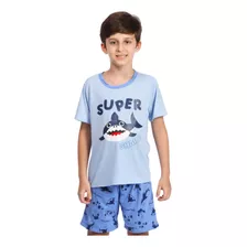 Pijama Infantil Masculino Curto Menino Confort Tubarão