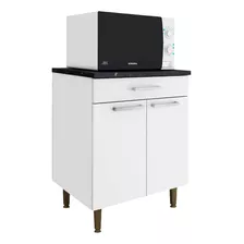 Mueble Cocina Microondas Multiuso 1 Cajón 2 Puertas Blanco