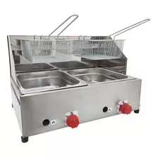 Fritadeira Fritura Inox Batata Frita Salgadinho Salgado Gás