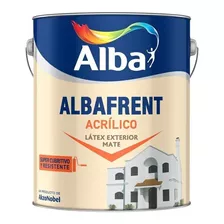 Latex Alba Exterior Albafrent Acrílico Color Blanco 20l Acabado Mate