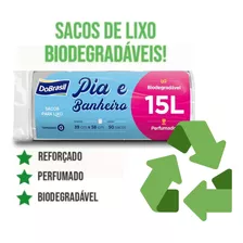 Saco De Lixo 50 Un 15 Litros Branco Perfumado Pia Banheiro