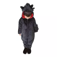 Pijama Kigurumi Infantil Dragão Preto