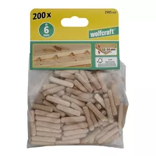 Tarugos De Madera 6 X 30 Mm Wolfcraft (200 U)