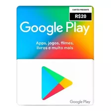 Cartão Gift Card Play Store Google R$ 20 Android Free Fire